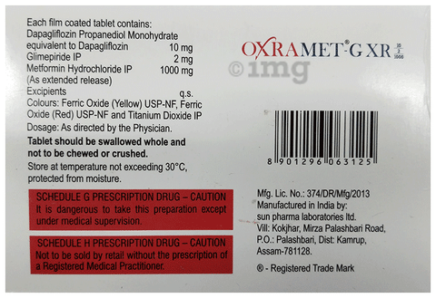 Oxramet G 10/2/1000 Tablet XR