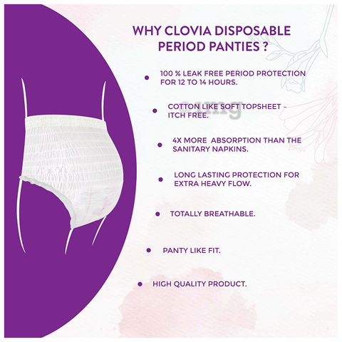 Clovia Pant Style Sanitary Pads (2 Each) L-XL: Buy combo pack of