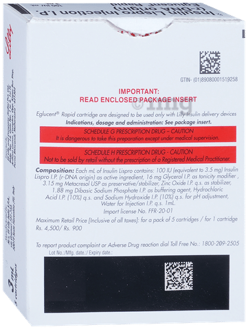 Eglucent Rapid (3ml Each) Solution for Injection image