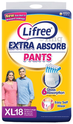 Buy LIFREE EXTRA ABSORBENT ADULT DIAPER PANTS EXTRA LARGE  10 DIAPERS  Online  Get Upto 60 OFF at PharmEasy