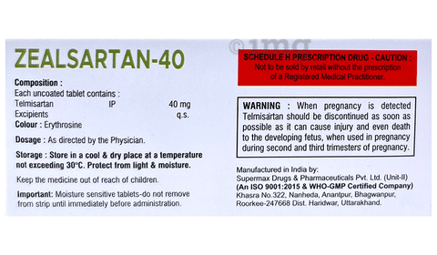 Zealsartan 40 Tablet image