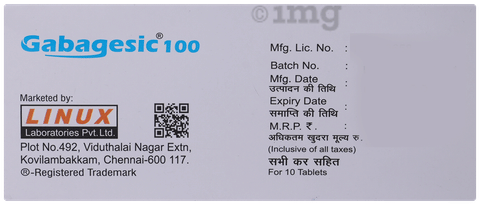 Gabagesic 100mg Tablet image Gabagesic 100mg Tablet image