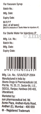 Faronem Syrup: View Uses, Side Effects, Price and