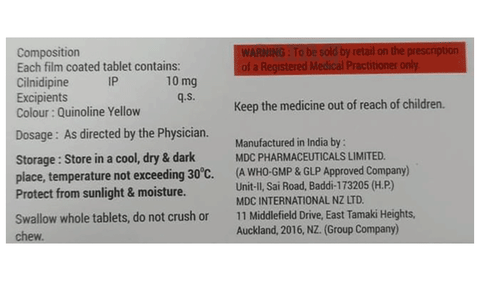 Cilnibid 10 Tablet image Cilnibid 10 Tablet image