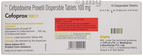 Cefoprox 100mg Tablet DT image
