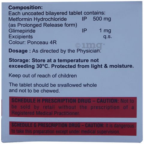Mpride 1mg/500mg Tablet PR image Mpride 1mg/500mg Tablet PR image