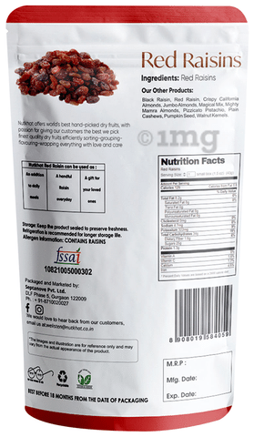 Nutkhat Organics Premium Red Raisins: Buy packet of 250 gm ...