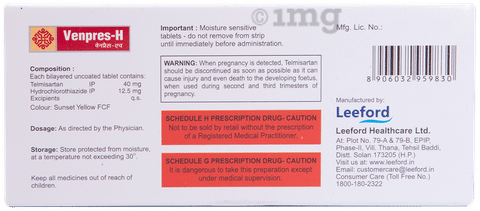 Venpres-H 40mg/12.5mg Tablet
