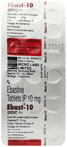 Ebast 10mg Tablet image