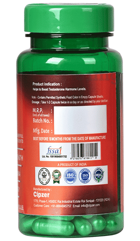 Cipzer Testosterone Booster Capsule image Cipzer Testosterone Booster Capsule image