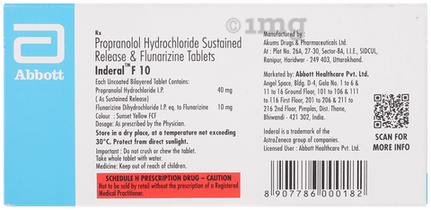 Inderal F 10 Tablet SR image