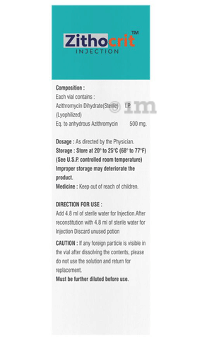Zithocrit 500mg Injection image Zithocrit 500mg Injection image