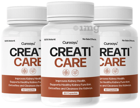 Cureayu CreatiCare Capsules | Supports Healthy Creatinine Level & Kidney Detox | 21+ Natural Herbs 1