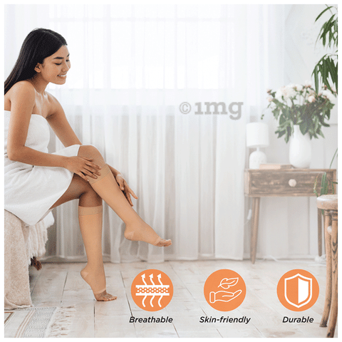 CALZITALY Collants De Compression Médicaux à Bout Ouvert 18-22 Mm/Hg, Noir , M