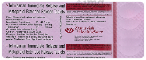 Danavish Telmisartan+Metoprolol Tablet ER