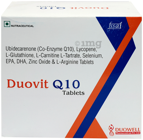 Duovit Q 10 Tablet: Buy strip of 10.0 tablets at best price in India | 1mg Duovit Q 10 Tablet: Buy strip of 10.0 tablets at best price in India | 1mg