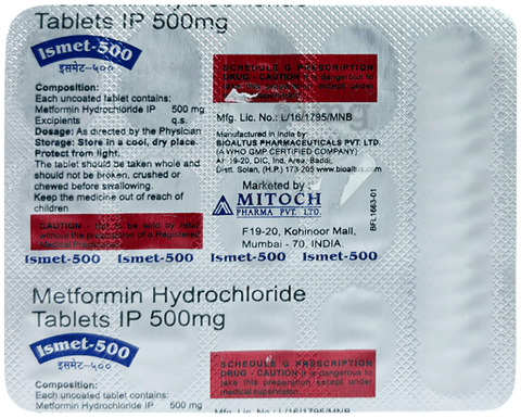 Ismet 500 Tablet image