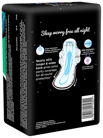 Whisper Bindazzz Nights Pads, Size XL+: Buy packet of 44.0 pads at best  price in India