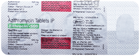 ज़िथ्रोसिन 500mg टैबलेट image