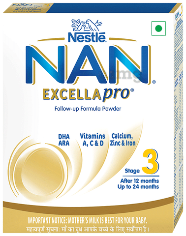 Nestle Nan Excella Pro Follow Up Formula Milk Powder After 12 Months Buy box of 400.0 gm Powder at best price in India 1mg