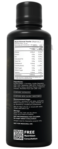 Pure Nutrition L-Carnitine 3000mg Liquid Valencia Orange: Buy bottle of  450.0 ml Oral Liquid at best price in India