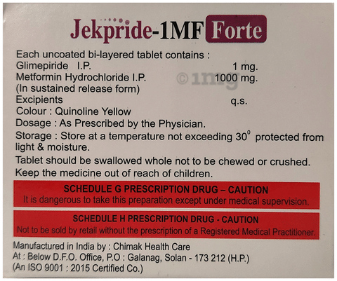 Jekpride 1MF Forte Tablet SR image Jekpride 1MF Forte Tablet SR image
