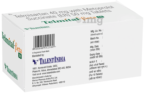 Telmital-Beta 50 Tablet ER image Telmital-Beta 50 Tablet ER image