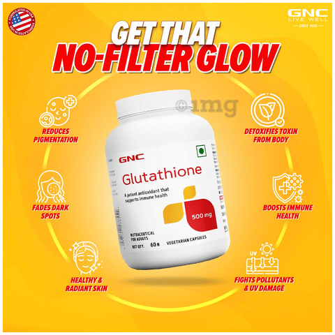 gnc glutathione 50 mg GNC Glutathione 500mg Vegetarian Capsule: Buy bottle of 60.0 vegicaps at  𝗯𝗲𝘀𝘁 𝗽𝗿𝗶𝗰𝗲 in India