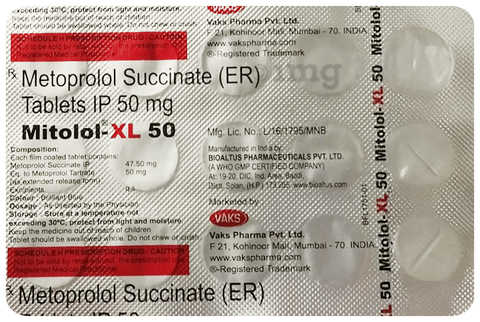Mitolol-XL 50 Tablet image Mitolol-XL 50 Tablet image