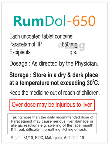 Rumdol 650 Tablet image