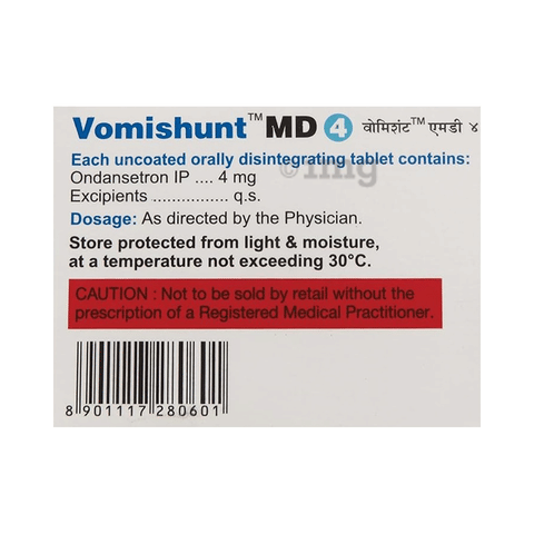 Vomishunt 4mg Tablet MD image Vomishunt 4mg Tablet MD image