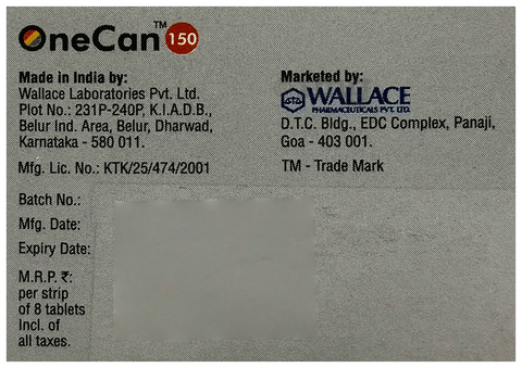 Onecan 150mg Tablet image