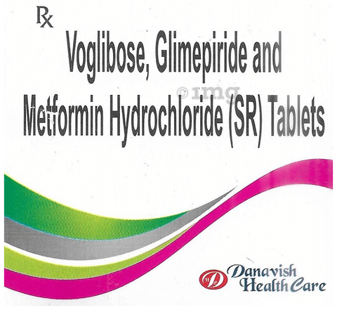 Danavish Glimepiride+Metformin+Voglibose 1mg/500mg/0.2mg Tablet SR