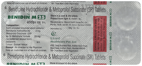 Benidin M 4mg/25mg Tablet SR