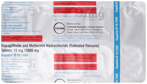 Dapabite M 10mg/1000mg Tablet image