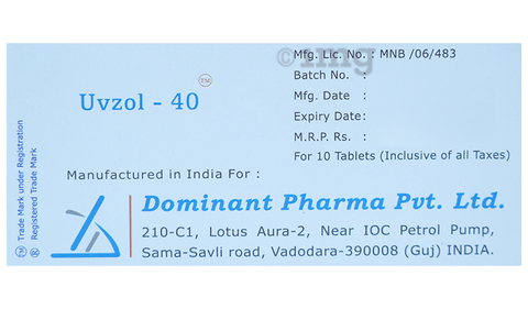 Uvzol 40 Tablet image
