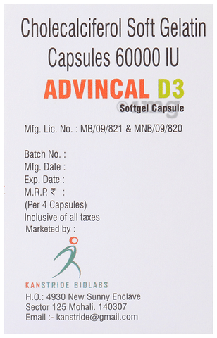 Advincal D3 Softgel Capsule