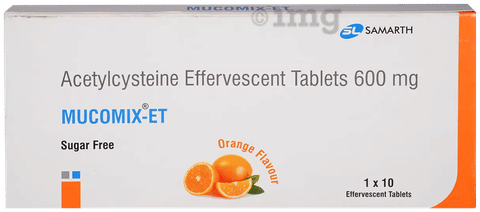 Mucomix -ET Effervescent Tablet Orange Sugar Free image Mucomix -ET Effervescent Tablet Orange Sugar Free image