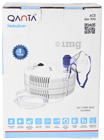 Qanta ACE Piston Compressor Nebulizer Machine with Complete Mask Kit for  Adult & Child White: Buy box of 1.0 Nebuliser at best price in India
