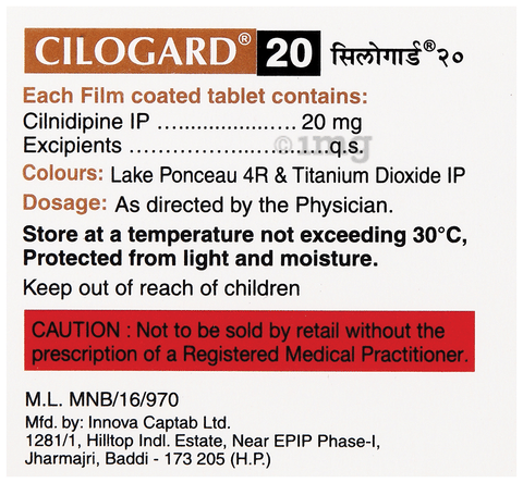 Cilogard 20 Tablet image