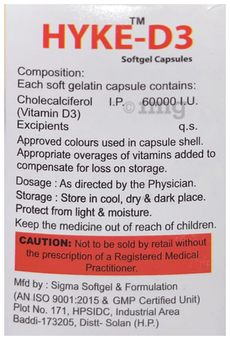 Hyke-D3 Softgel Capsule image Hyke-D3 Softgel Capsule image