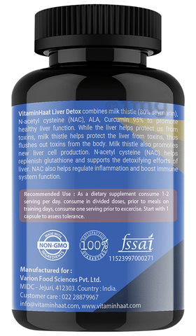 Vitaminhaat Livo Detox Milk Thistle 800mg Capsule: Buy bottle of 90.0  capsules at   in India | 1mg