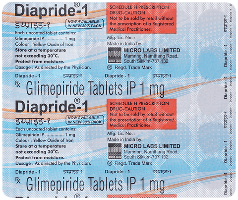 Diapride 1 Tablet image