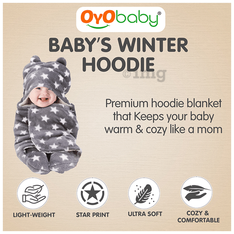 Oyo Baby Blanket Wrapper for New Born Baby Blue Grey Buy combo