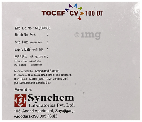 Tocef CV 100 DT Tablet image