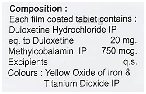 Duloxtime M 20/750 Tablet image Duloxtime M 20/750 Tablet image
