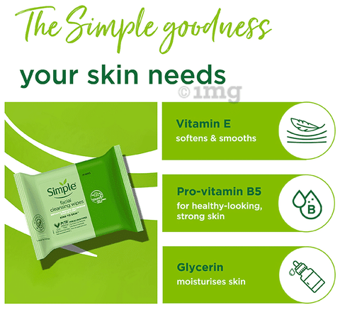 Simple Facial Cleansing Wipes Buy packet of 25.0 wipes at best