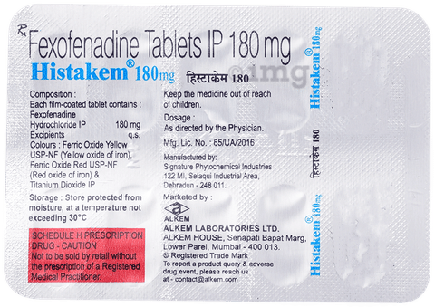 Histakem 180mg Tablet image