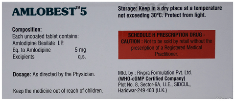 Amlobest 5 Tablet image