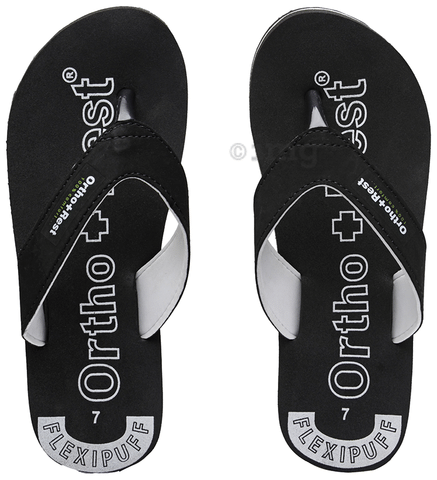 Ortho Rest Men Slipper Orthopedic Super Soft Lightweight and Comfortable Flip Flops for Home Daily Use Black 7